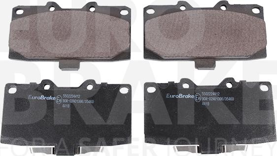 Eurobrake 5502224412 - Тормозные колодки, дисковые, комплект autospares.lv