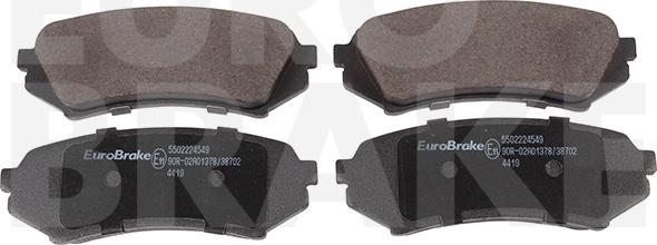 Eurobrake 5502224549 - Тормозные колодки, дисковые, комплект autospares.lv