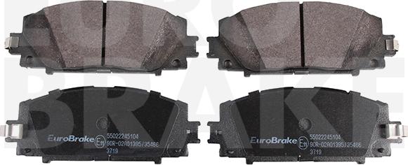 Eurobrake 55022245104 - Тормозные колодки, дисковые, комплект autospares.lv