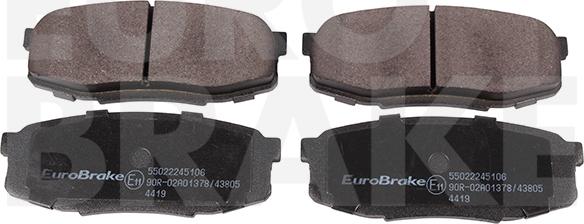 Eurobrake 55022245106 - Тормозные колодки, дисковые, комплект autospares.lv