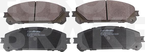 Eurobrake 55022245107 - Тормозные колодки, дисковые, комплект autospares.lv