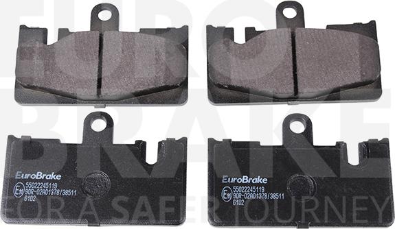 Eurobrake 55022245119 - Тормозные колодки, дисковые, комплект autospares.lv