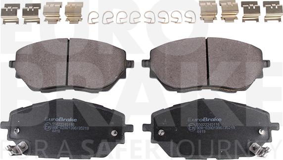 Eurobrake 55022245116 - Тормозные колодки, дисковые, комплект autospares.lv