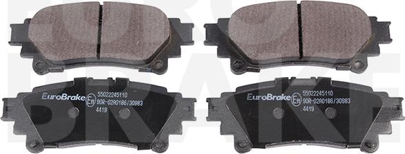 Eurobrake 55022245110 - Тормозные колодки, дисковые, комплект autospares.lv
