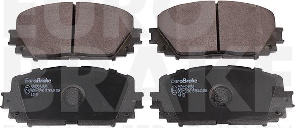 Eurobrake 5502224583 - Тормозные колодки, дисковые, комплект autospares.lv