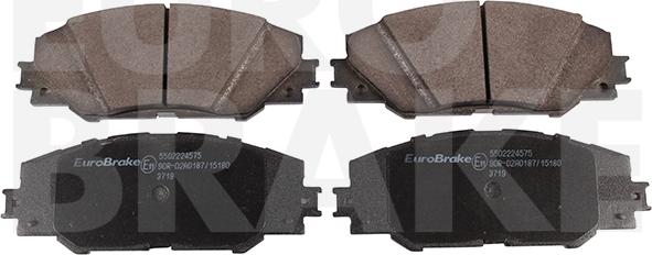 Eurobrake 5502224575 - Тормозные колодки, дисковые, комплект autospares.lv