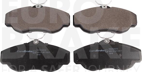 Eurobrake 5502224012 - Тормозные колодки, дисковые, комплект autospares.lv