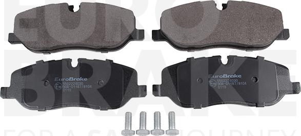 Eurobrake 5502224030 - Тормозные колодки, дисковые, комплект autospares.lv