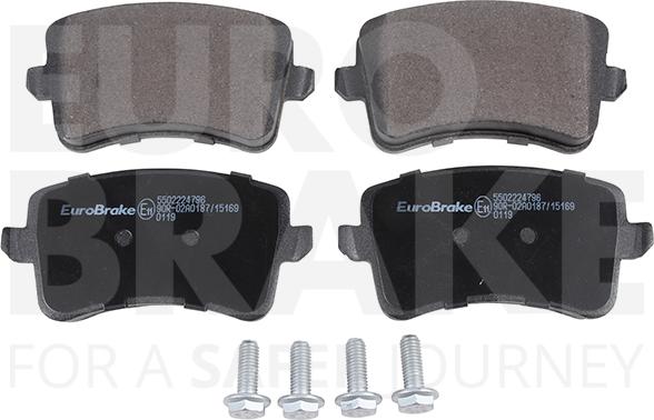 Eurobrake 5502224796 - Тормозные колодки, дисковые, комплект autospares.lv