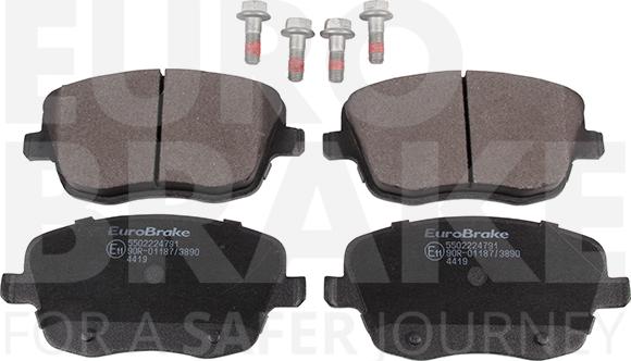 Eurobrake 5502224791 - Тормозные колодки, дисковые, комплект autospares.lv