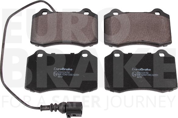 Eurobrake 5502224792 - Тормозные колодки, дисковые, комплект autospares.lv