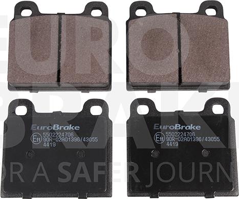 Eurobrake 5502224706 - Тормозные колодки, дисковые, комплект autospares.lv