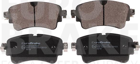 Eurobrake 55022247148 - Тормозные колодки, дисковые, комплект autospares.lv