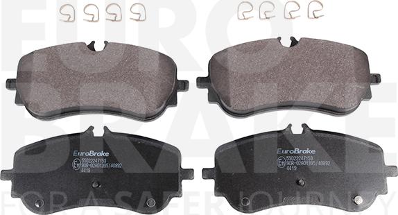 Eurobrake 55022247153 - Тормозные колодки, дисковые, комплект autospares.lv