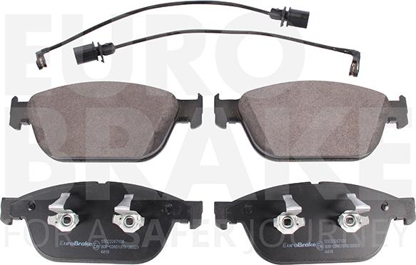 Eurobrake 55022247104 - Тормозные колодки, дисковые, комплект autospares.lv