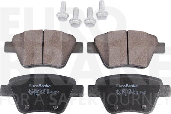 Eurobrake 55022247101 - Тормозные колодки, дисковые, комплект autospares.lv