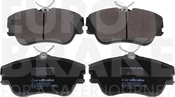 Eurobrake 5502224731 - Тормозные колодки, дисковые, комплект autospares.lv