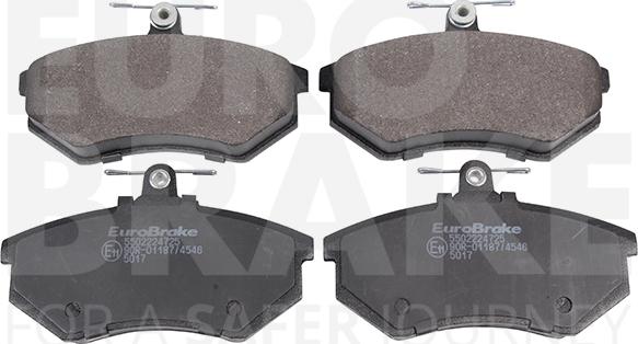 Eurobrake 5502224725 - Тормозные колодки, дисковые, комплект autospares.lv