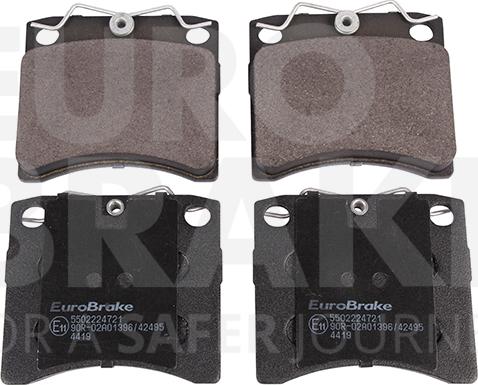 Eurobrake 5502224721 - Тормозные колодки, дисковые, комплект autospares.lv