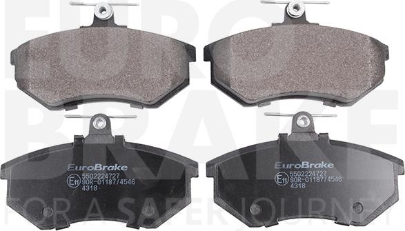 Eurobrake 5502224727 - Тормозные колодки, дисковые, комплект autospares.lv