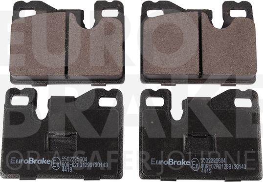 Eurobrake 5502225604 - Тормозные колодки, дисковые, комплект autospares.lv