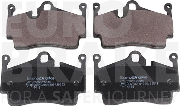 Eurobrake 5502225616 - Тормозные колодки, дисковые, комплект autospares.lv