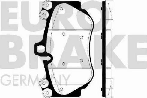 Eurobrake 5502225610 - Тормозные колодки, дисковые, комплект autospares.lv