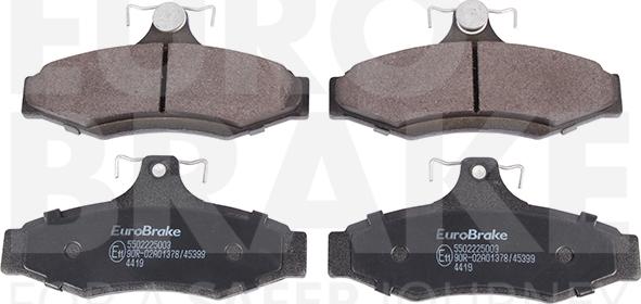 Eurobrake 5502225003 - Тормозные колодки, дисковые, комплект autospares.lv
