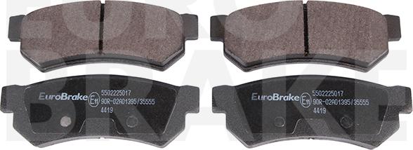 Eurobrake 5502225017 - Тормозные колодки, дисковые, комплект autospares.lv