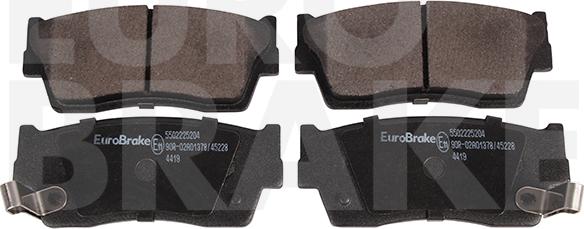 Eurobrake 5502225204 - Тормозные колодки, дисковые, комплект autospares.lv
