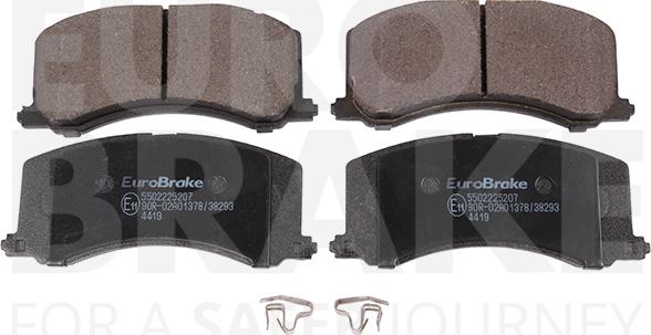 Eurobrake 5502225207 - Тормозные колодки, дисковые, комплект autospares.lv