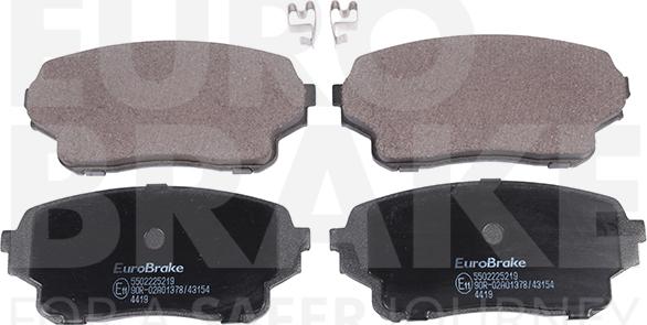 Eurobrake 5502225219 - Тормозные колодки, дисковые, комплект autospares.lv