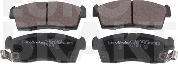 Eurobrake 5502225225 - Тормозные колодки, дисковые, комплект autospares.lv