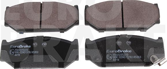 Eurobrake 5502225223 - Тормозные колодки, дисковые, комплект autospares.lv