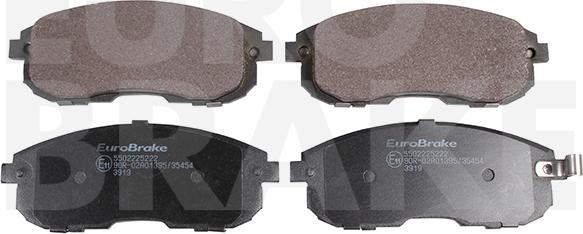 Eurobrake 5502225222 - Тормозные колодки, дисковые, комплект autospares.lv