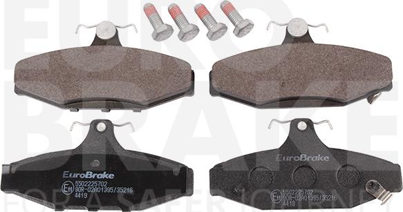 Eurobrake 5502225702 - Тормозные колодки, дисковые, комплект autospares.lv