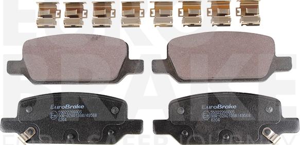 Eurobrake 55022266005 - Тормозные колодки, дисковые, комплект autospares.lv