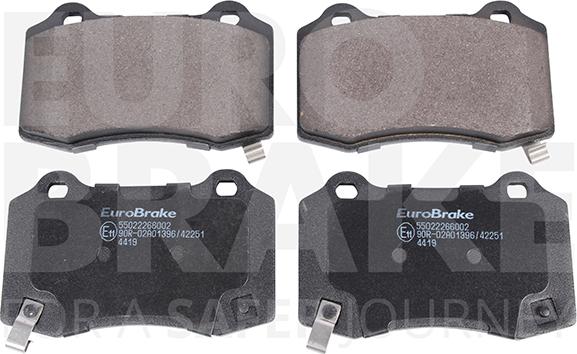 Eurobrake 55022266002 - Тормозные колодки, дисковые, комплект autospares.lv