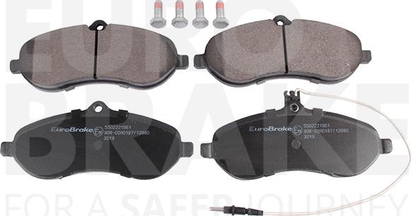 Eurobrake 5502221961 - Тормозные колодки, дисковые, комплект autospares.lv