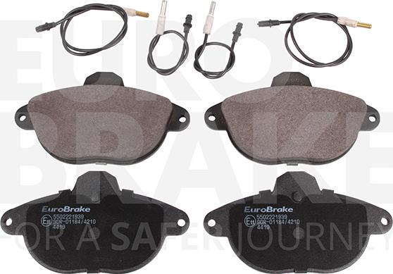 Eurobrake 5502221939 - Тормозные колодки, дисковые, комплект autospares.lv