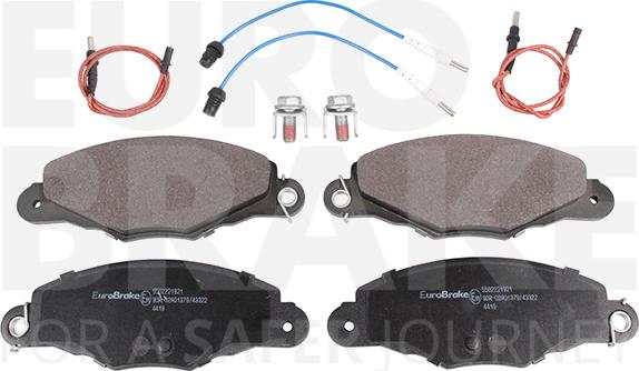 Eurobrake 5502221921 - Тормозные колодки, дисковые, комплект autospares.lv