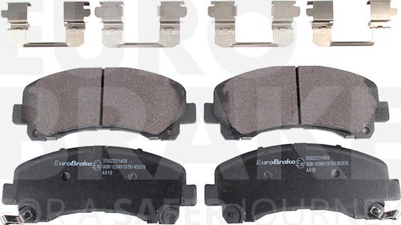 Eurobrake 5502221409 - Тормозные колодки, дисковые, комплект autospares.lv