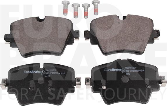 Eurobrake 5502221567 - Тормозные колодки, дисковые, комплект autospares.lv