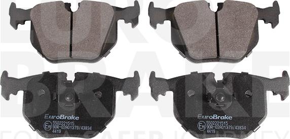 Eurobrake 5502221515 - Тормозные колодки, дисковые, комплект autospares.lv
