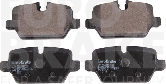 Eurobrake 5502221530 - Тормозные колодки, дисковые, комплект autospares.lv