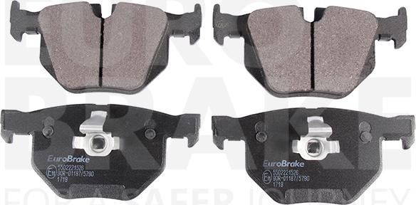 Eurobrake 5502221526 - Тормозные колодки, дисковые, комплект autospares.lv
