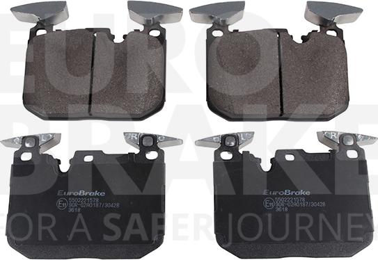 Eurobrake 5502221578 - Тормозные колодки, дисковые, комплект autospares.lv