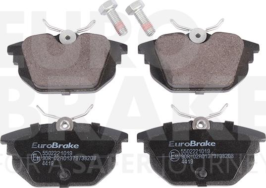 Eurobrake 5502221019 - Тормозные колодки, дисковые, комплект autospares.lv