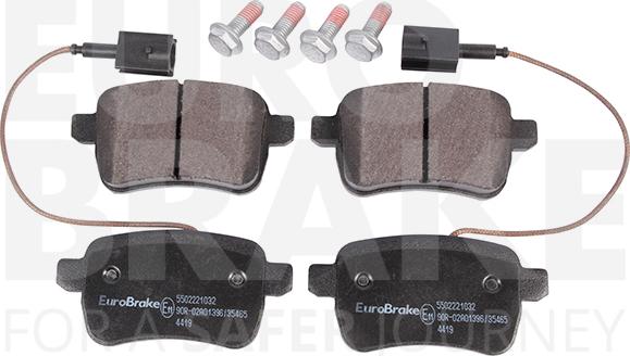 Eurobrake 5502221032 - Тормозные колодки, дисковые, комплект autospares.lv