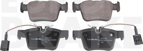 Eurobrake 5502221037 - Тормозные колодки, дисковые, комплект autospares.lv